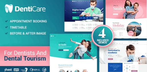 DentiCare-best dental doctor appointment booking wordpress website theme