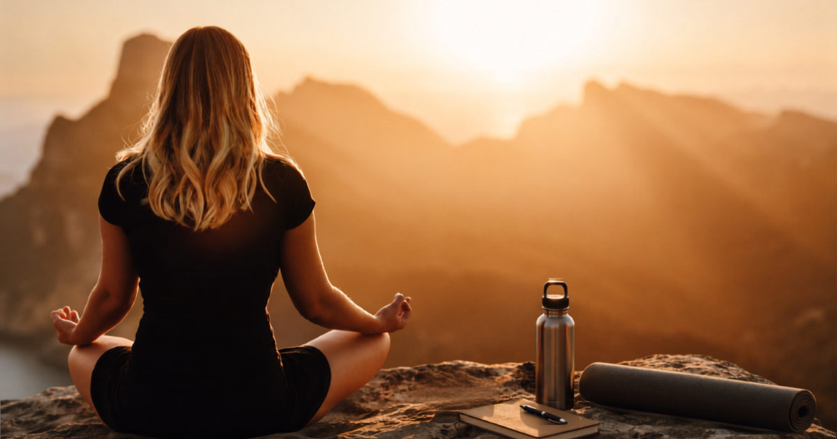 what is wellness mind, body and lifestyle balance illustration