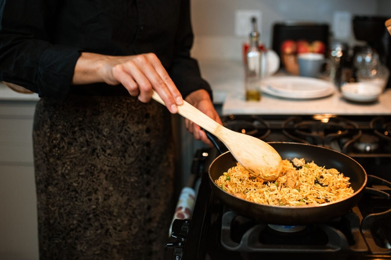 Five simple ingredients laid out for an easy dinner recipe