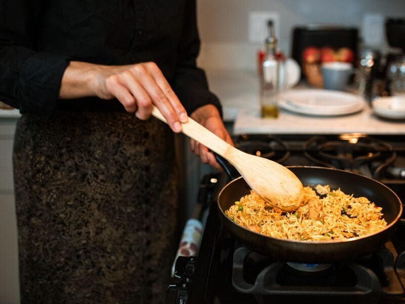 Five simple ingredients laid out for an easy dinner recipe